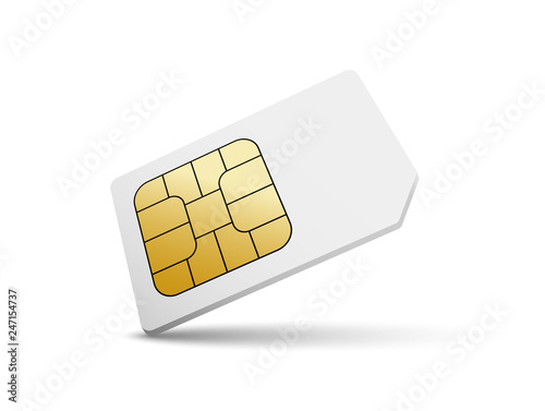 Sim Card Vector Mobile Phone Icon Chip Simcard Isolated 3d Design