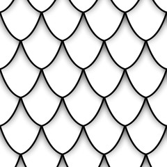 Monochrome Seamless Pattern with Natural Motifs