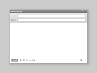 Poster - Email window. Interface mail blank message internet window website panel screen computer software web browser box