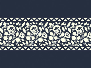 vintage white floral seamless border design. seamless template in swatch panel. design for packaging, decor, print