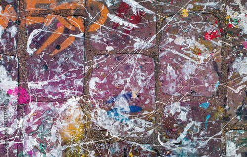 Sol En Brique Tache Par De Nombreuses Couleurs De Peintures Stock Photo Adobe Stock Sol En Brique Tache Par De Nombreuses Couleurs De Peintures Stock Photo Adobe Stock