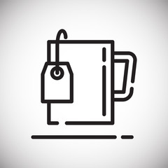 Poster - Tea bag outline icon on white background for graphic and web design, Modern simple vector sign. Internet concept. Trendy symbol for website design web button or mobile app