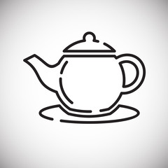 Poster - Kettle outline icon on white background for graphic and web design, Modern simple vector sign. Internet concept. Trendy symbol for website design web button or mobile app