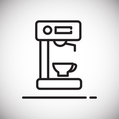 Poster - Coffee machine outline icon on white background for graphic and web design, Modern simple vector sign. Internet concept. Trendy symbol for website design web button or mobile app