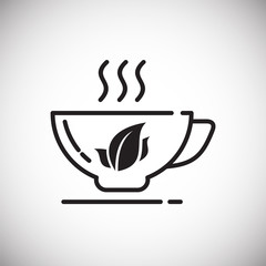 Poster - Tea outline icon on white background for graphic and web design, Modern simple vector sign. Internet concept. Trendy symbol for website design web button or mobile app