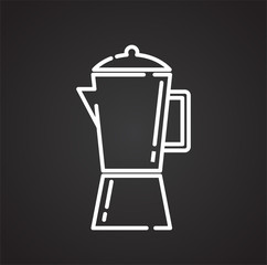 Poster - Mocca outline icon on black background for graphic and web design, Modern simple vector sign. Internet concept. Trendy symbol for website design web button or mobile app