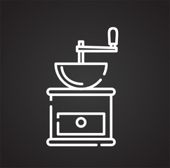 Poster - Coffee grinder outline icon on black background for graphic and web design, Modern simple vector sign. Internet concept. Trendy symbol for website design web button or mobile app