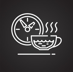 Poster - Tea outline icon on black background for graphic and web design, Modern simple vector sign. Internet concept. Trendy symbol for website design web button or mobile app