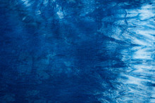 Seamless Dye Fabric Background, Pattern Of Dark Blue Indigo Abstract