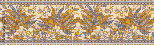 Colorful Seamless Indian Pattern Paisley Ethnic Floral Background