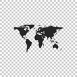 World map icon isolated on transparent background. Flat design. Vector Illustration