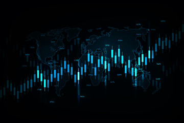 Wall Mural - Business candle stick graph chart of stock market investment trading, Bullish point, Bearish point for business and financial concepts, reports and investment. Vector illustration