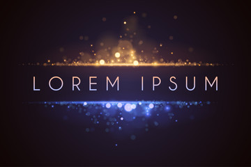 Gold and blue lights background