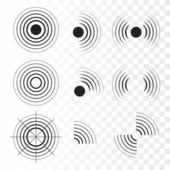 Aufkleber - Set of radar icons. Sonar sound waves. Vector 