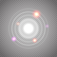 Aufkleber - Set of glowing sonar waves. Vector illustration