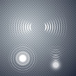 Set of glowing sonar waves. Vector illustration