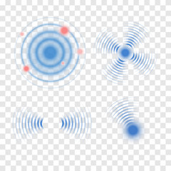 Aufkleber - Sonar wave sign. Vector illustration. Radar icon