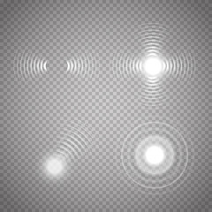 Aufkleber - Set of glowing sonar waves. Vector illustration