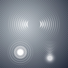 Aufkleber - Set of glowing sonar waves. Vector illustration