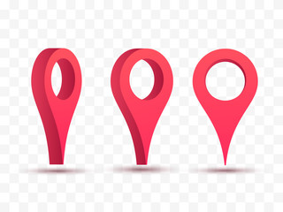 Poster - Pointers set. Vector illustration of 3d map pins.