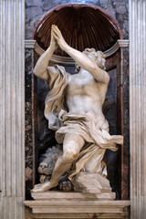 Wall Mural - Daniel and the lion marble statue by Lorenzo Bernini in The Chigi chapel in Church of Santa Maria del Popolo, Rome, Italy