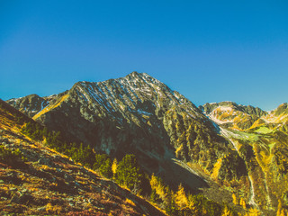 high alpine peaks in autumn