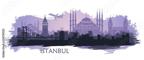 Landscape of the Turkish city of Istanbul Canvas Print