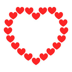 Poster - red heart shaped frame for valentine and design