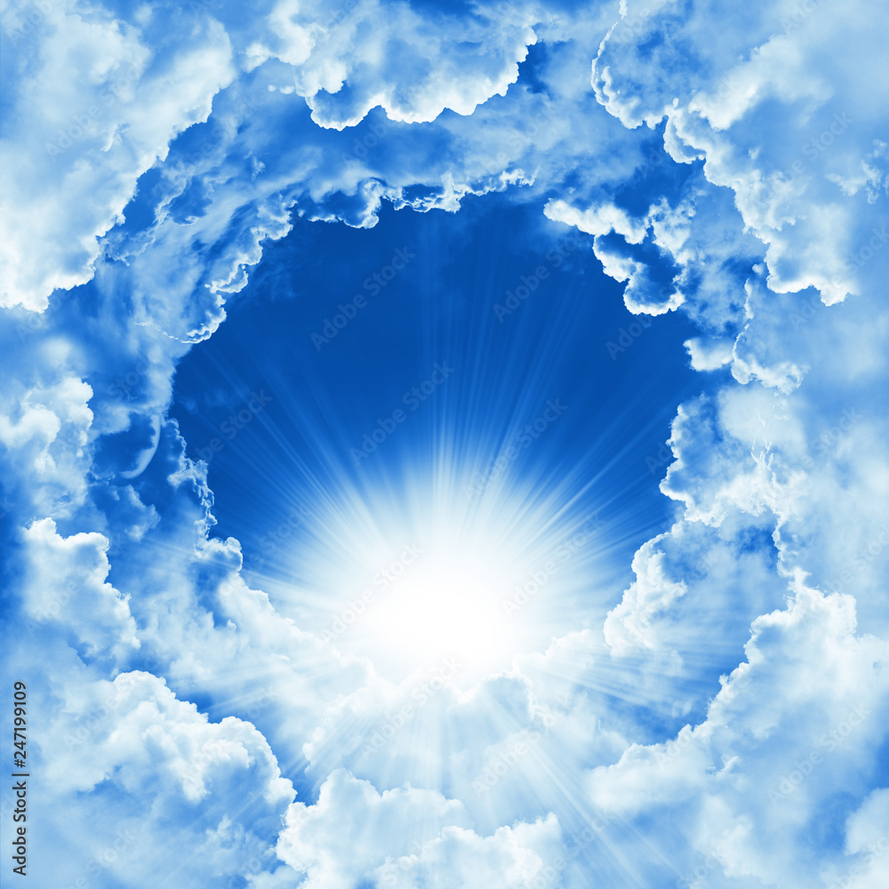 Bright Sunny Sky With Clouds. Stock Photo, Picture and Royalty Free Image.  Image 131700370., image size:1000x1000