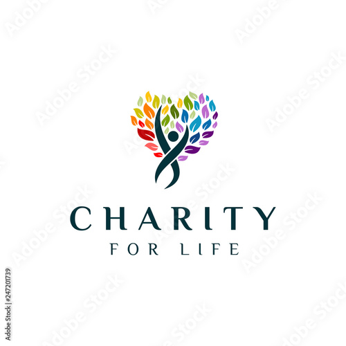 Carity Logo Design Inspiration Abstract Colourful Tree Logo