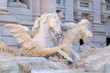 Triton and Winged Horse on the Trevi Fountain in Rome. Fontana di Trevi is one of the most famous landmark in Rome, Italy