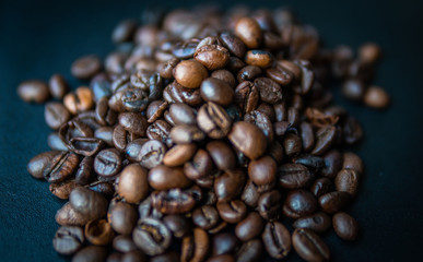 Coffee beans on a nice smooth background