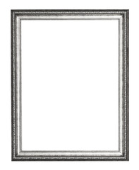 Wall Mural - empty silver carved wooden picture frame