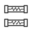 Electrical fuse line icon, outline vector sign