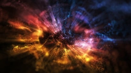 Wall Mural - 4k abstract motion background animation shining particles stars sparks and magic dust forming in spa