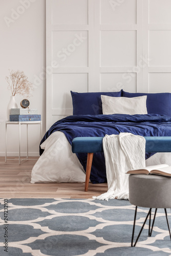 Simple Navy Blue And White Bedroom Interior Design Buy