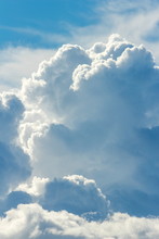 Background Image Of Billowing Storm Clouds Bright Blue