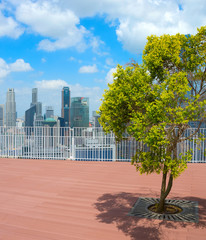 Sticker - Tree roof top skyscraper Singapore