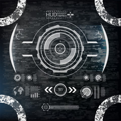 Poster - Virtual Interface Elements Sci- Fi Modern User For Graphic Motion Hud futuristic element. Set of Circle Abstract Digital Technology UI Futuristic HUD