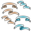 Oldschool Traditional Tattoo Vector Ribbons. Blue and Beige