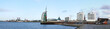 Bremerhaven, Panorama an der historischen Mole von der Skyline und den Häfen
