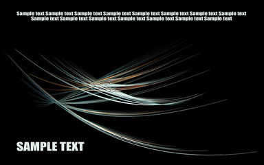 Poster - Stylish fractal template with curved lines on black
