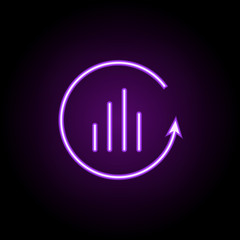 Poster - annual chart report line icon. Elements of Chart and diagram in neon style icons. Simple icon for websites, web design, mobile app, info graphics