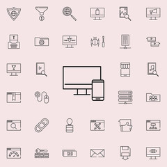 Poster - synchronization monitor smart phone icon. seo and online marketing icons universal set for web and mobile