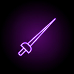 Poster - sword outline icon. Elements of Sport in neon style icons. Simple icon for websites, web design, mobile app, info graphics