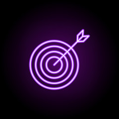 Poster - bow and target outline icon. Elements of Sport in neon style icons. Simple icon for websites, web design, mobile app, info graphics