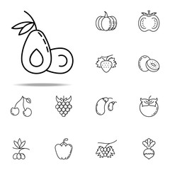 Poster - avocado dusk style icon. Vegetables icons universal set for web and mobile