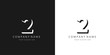 2 logo numbers modern black and white design	