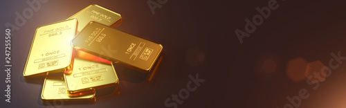 Fotografía Gold bar close up shot. wealth business success concept..