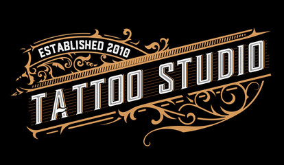 Tatto logo. Vintage style